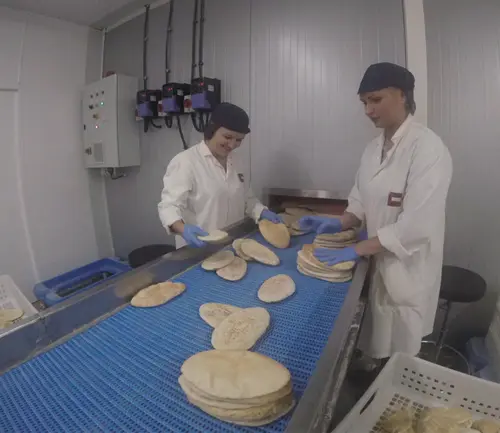 Factory workers for pitta production